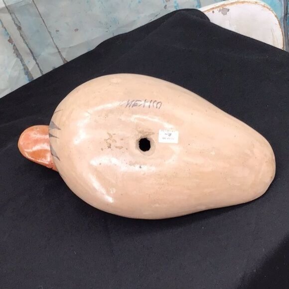 Vintage Mexican Hand-Painted Ceramic Duck Figurine Folk Art Decor - Picture 5 of 6